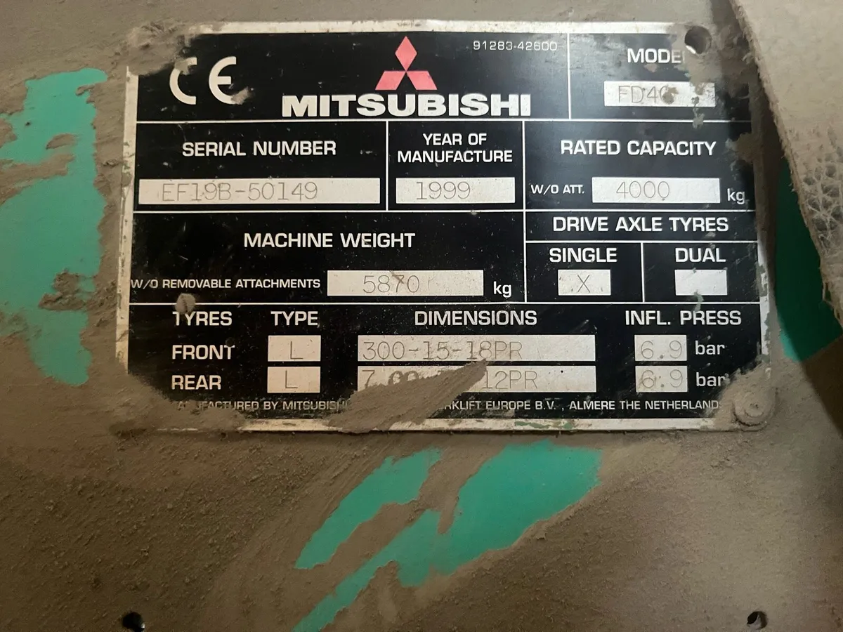 Mitsubishi fd40 forklift - Image 3