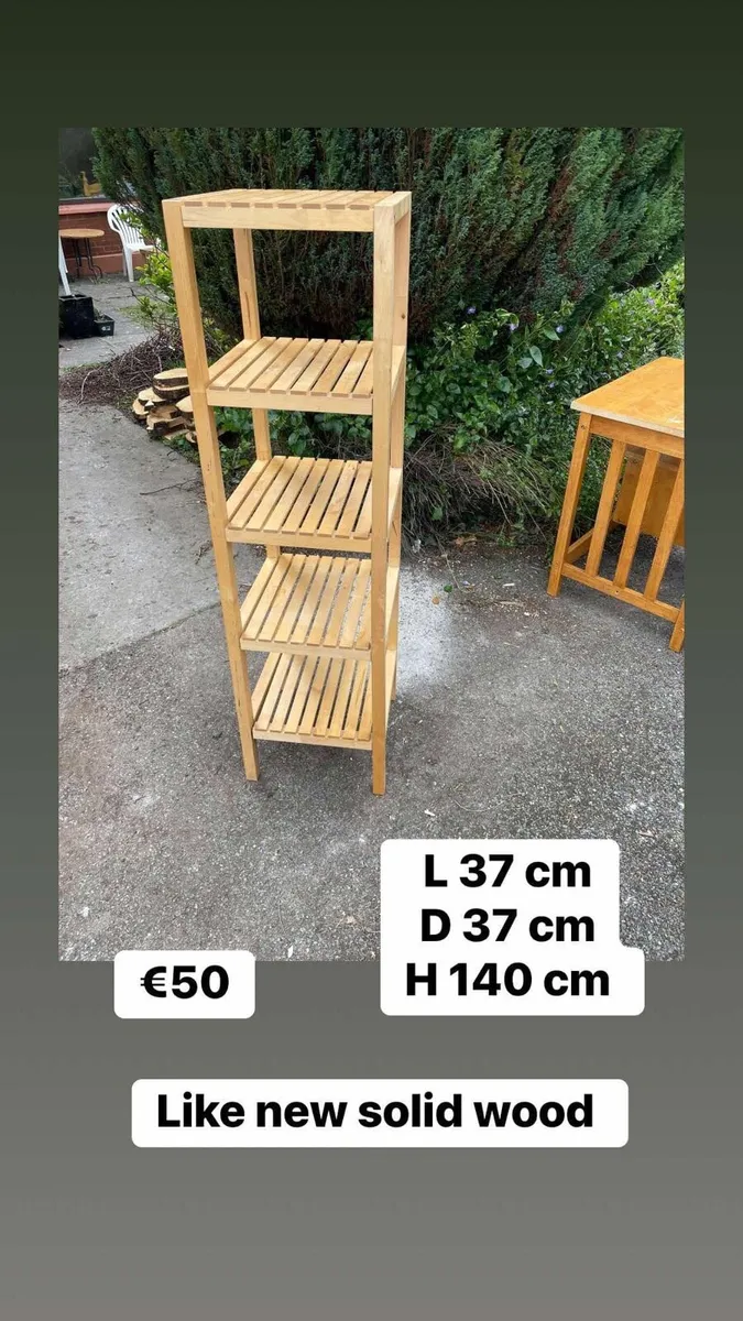 Wooden shelving unit