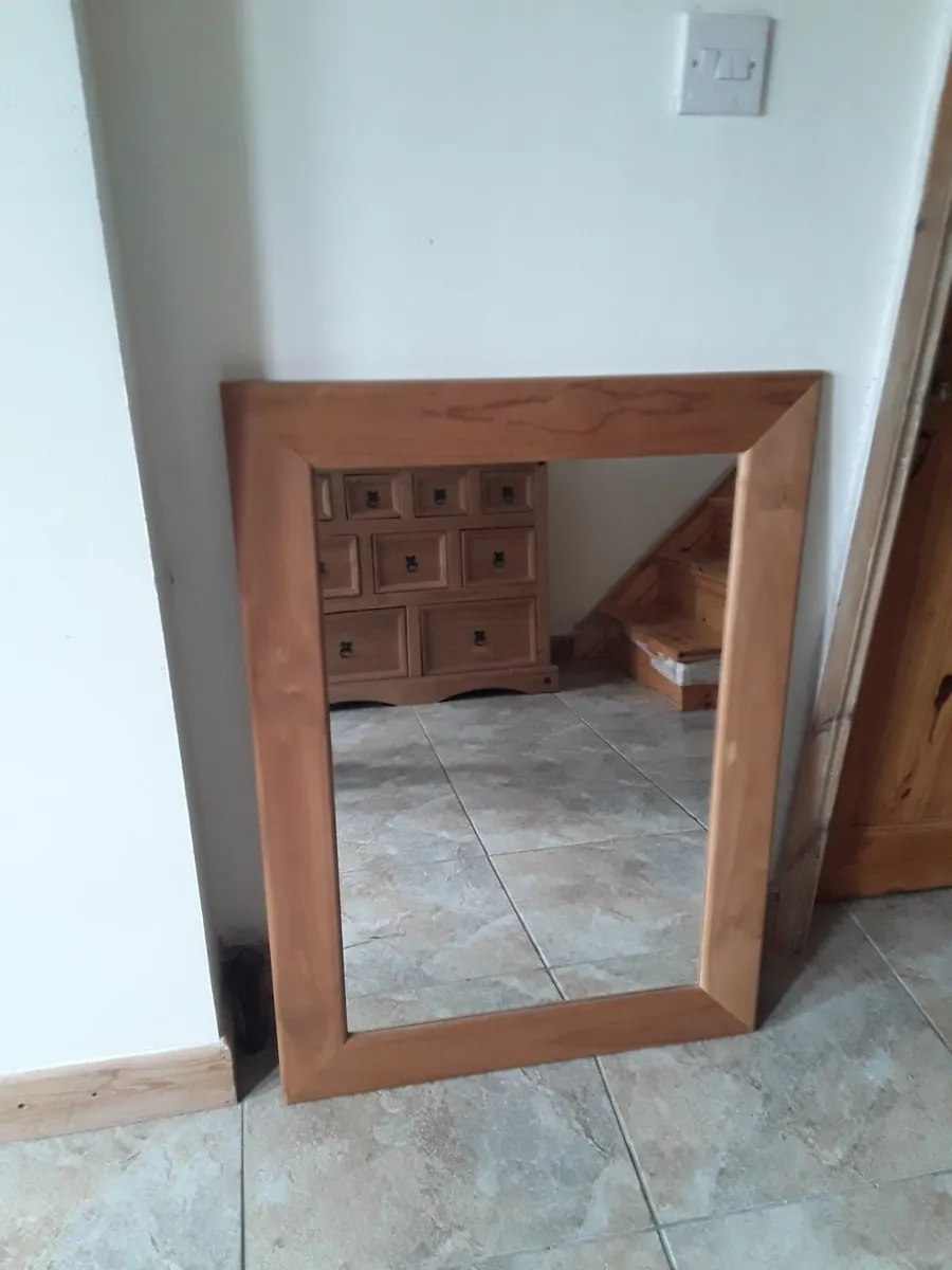 Large heavy mirror pine frame new condition - Image 1