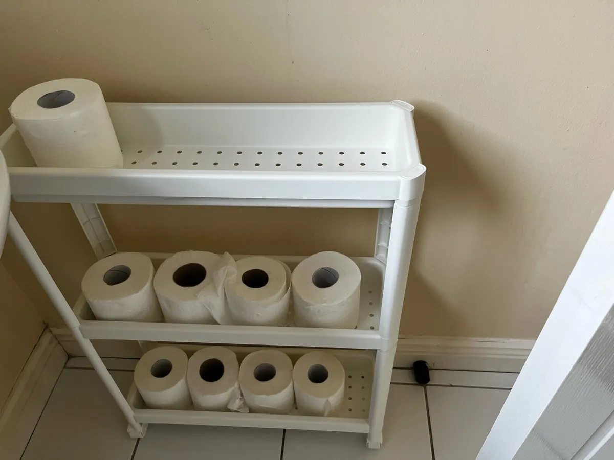 Toilet roll holder and bathroom storage units - Image 3