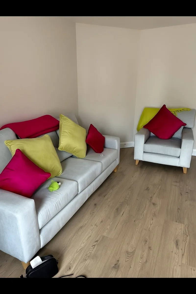 3 seat couch, chair and matching footstool - Image 1