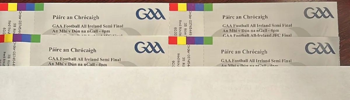 Meath Vs Donegal All Ireland Semi Final Tickets - Image 1