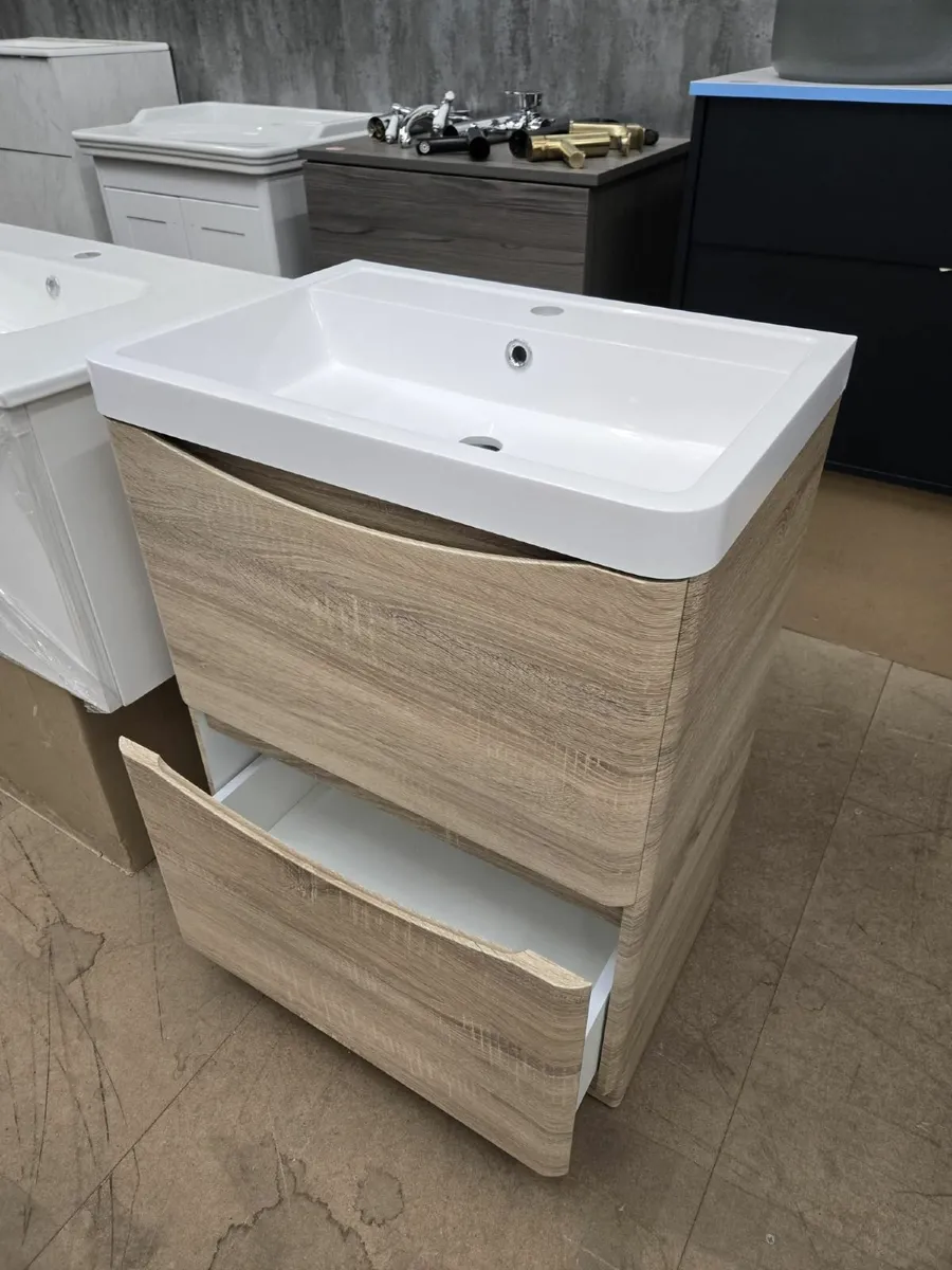 600mm Oak Vanity Unit - Image 2