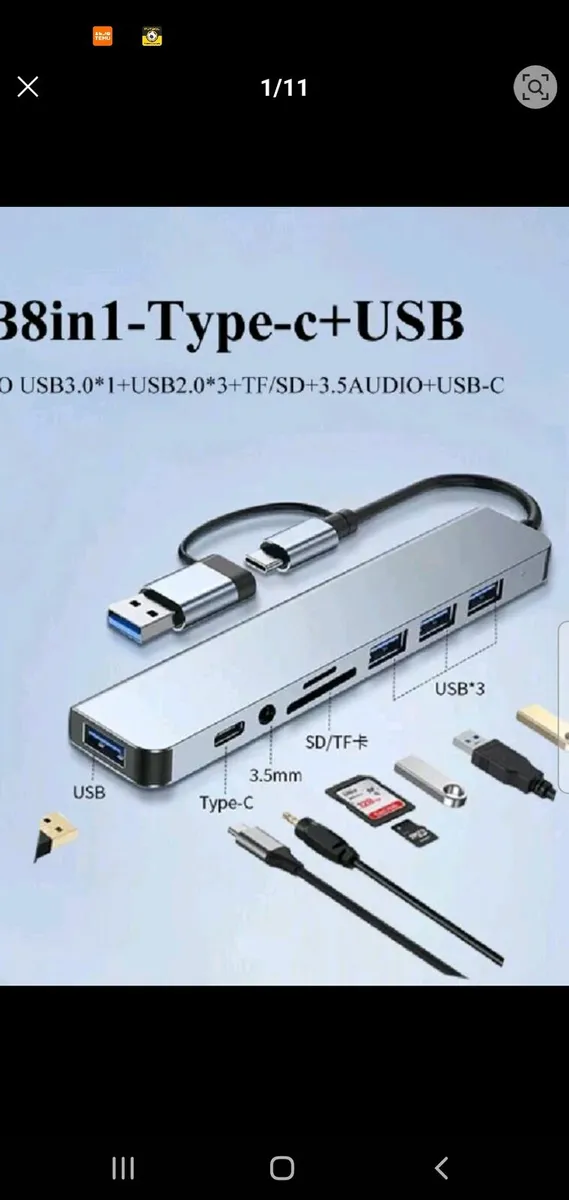 8 in 1 Adapters. Type C & USB Connection