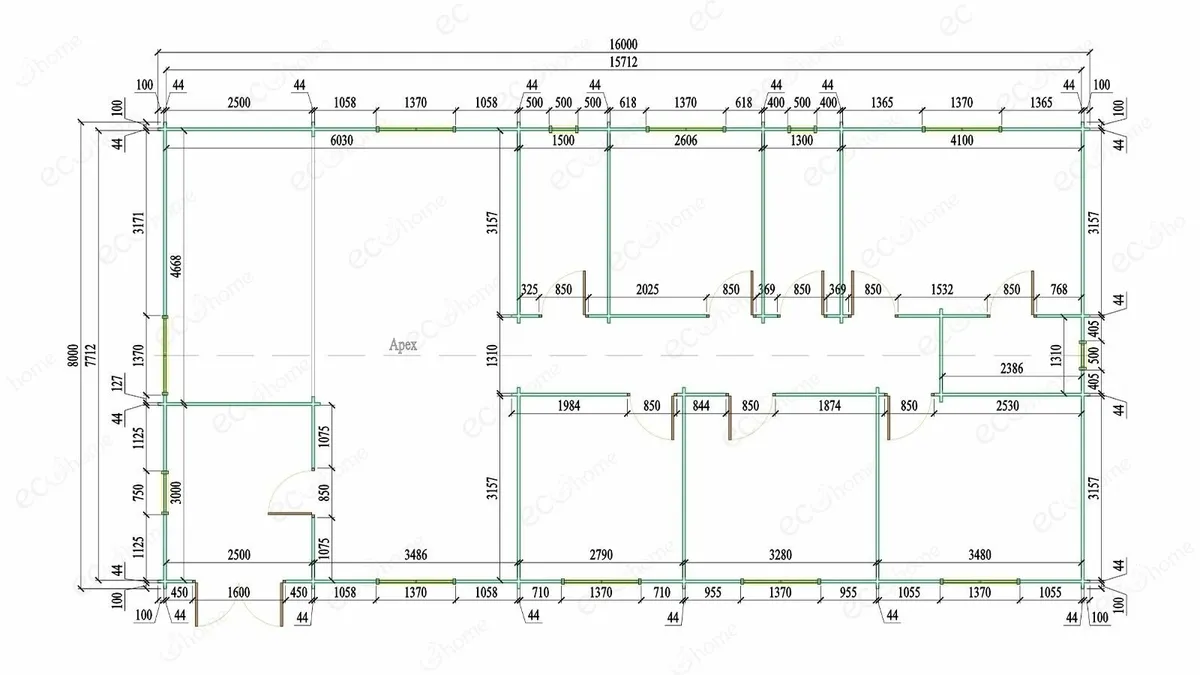 ECOHOME Log Cabins 5 Bed 8m x 16m Modular Home - Image 4