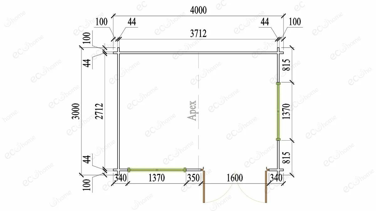 Ecohome Log Cabins Model 4 4m x 3m - Image 2