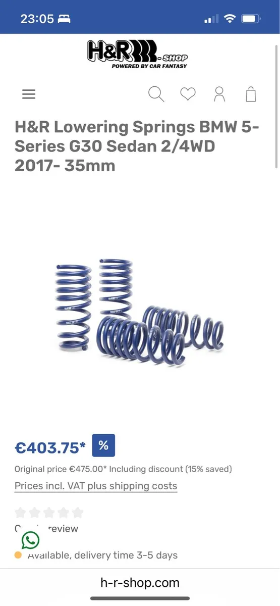 Bmw 5 series g30 H&r 35mm springs - Image 2