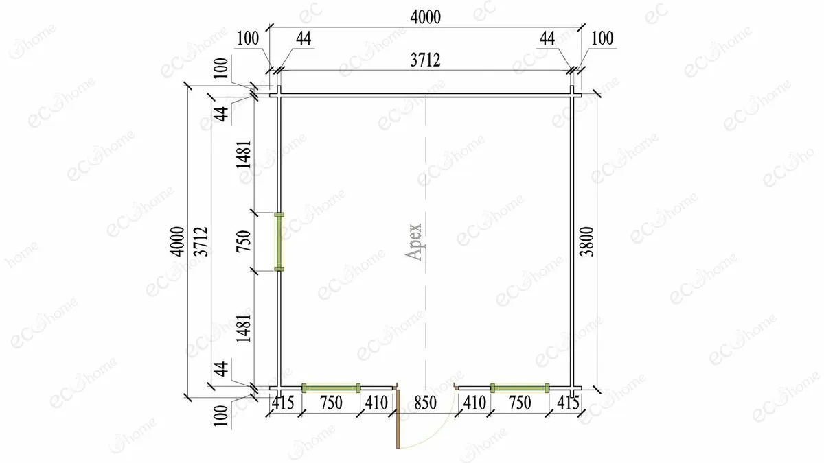 Ecohome Log Cabins Model 5 4m x 4m - Image 4