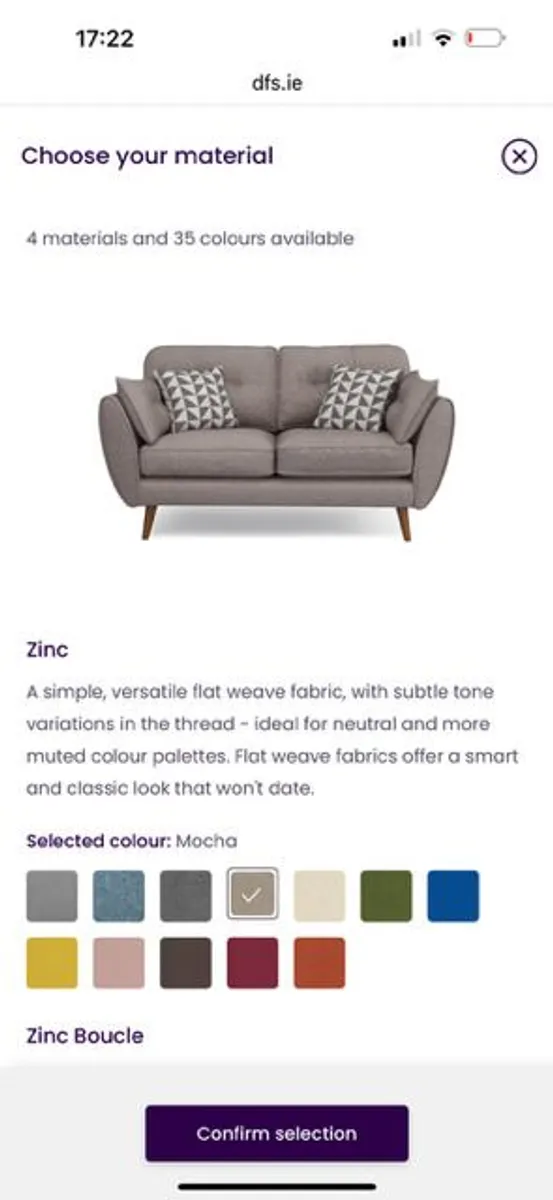 2 Sofas: DFS French Connection - Leather 3 seater + Cloth 2 seater - Image 3