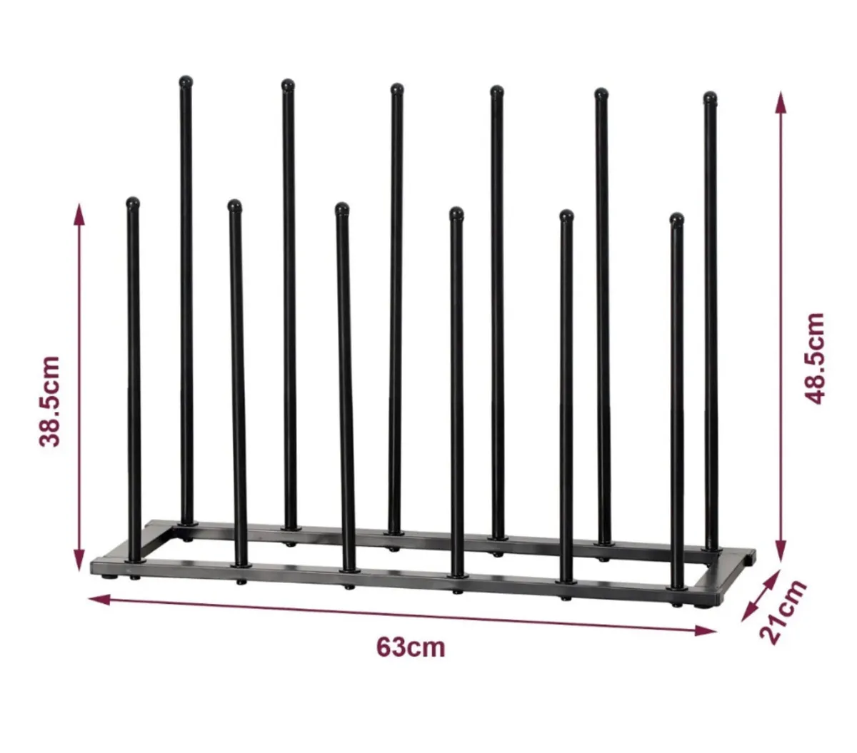 Welly Boot Rack  Powder Coated Steel holds 6 pairs - Image 3