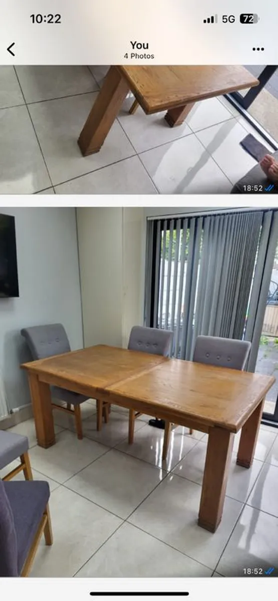Solid oak table - Image 4