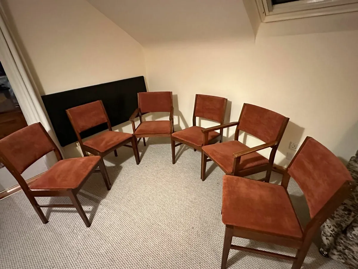 Set of 6 Upholstered Dining Chairs - Image 1