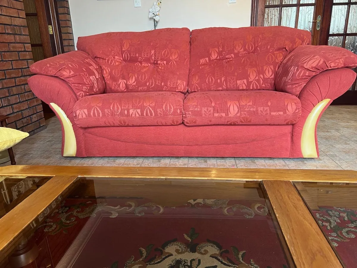 3 Seater Sofa, 2 Armchairs & Ottoman Set - Image 2