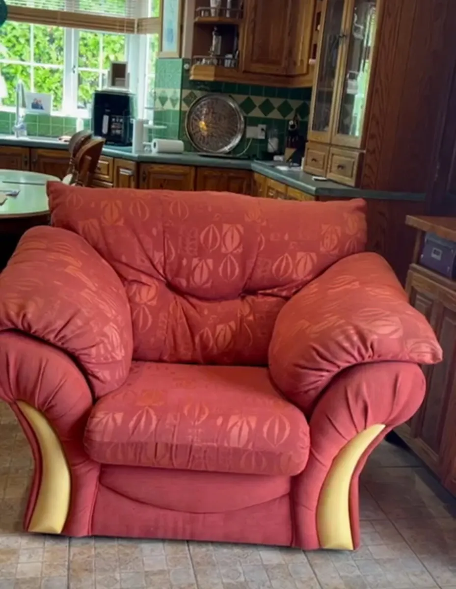 3 Seater Sofa, 2 Armchairs & Ottoman Set - Image 3