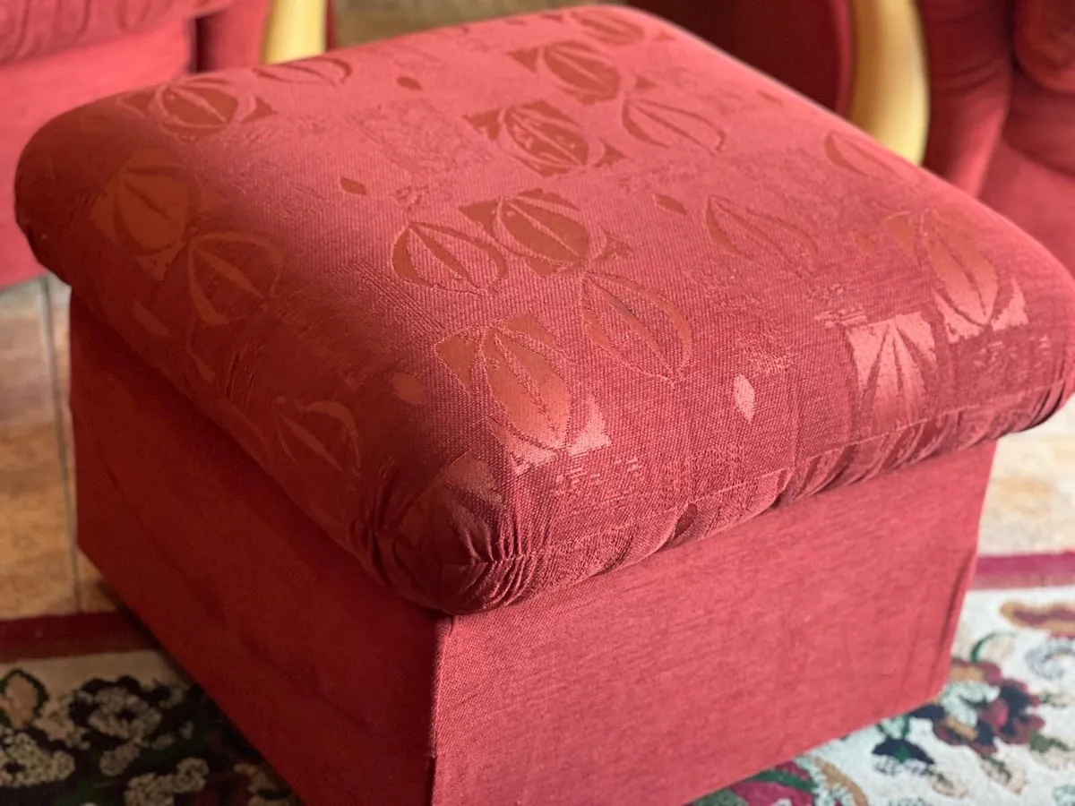 3 Seater Sofa, 2 Armchairs & Ottoman Set - Image 4