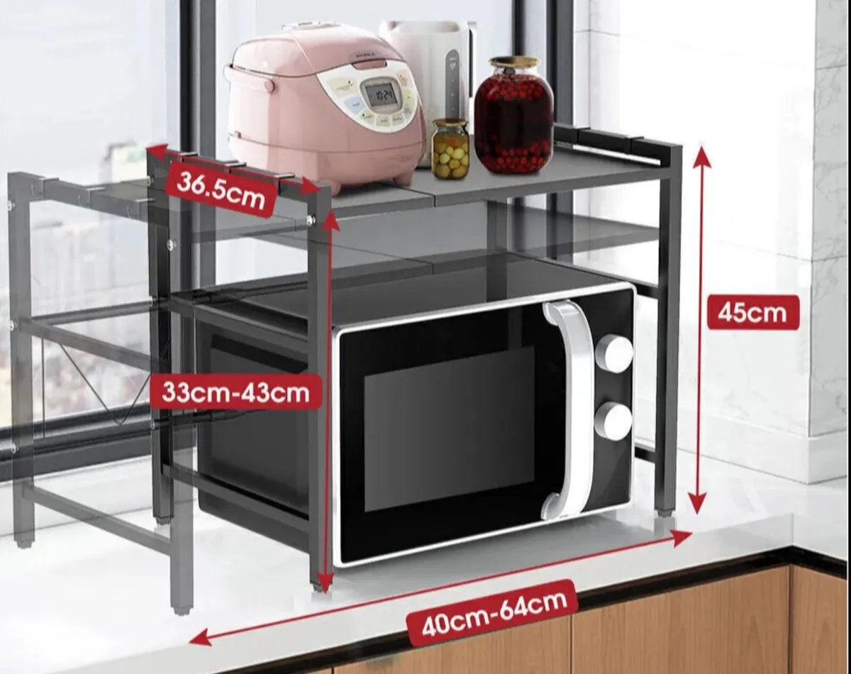 2 Tier Rack for Microwave Adjustable NEW - Image 1