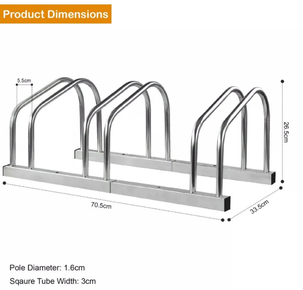 3, 4 or 5 Bicycle Parking Stand Bike Rack - Image 3
