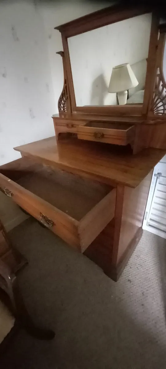 Solid Wood Vintage Dresser with Mirror - Image 2
