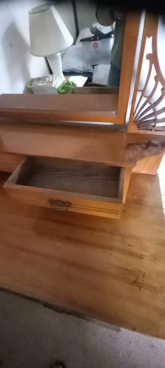 Solid Wood Vintage Dresser with Mirror - Image 3
