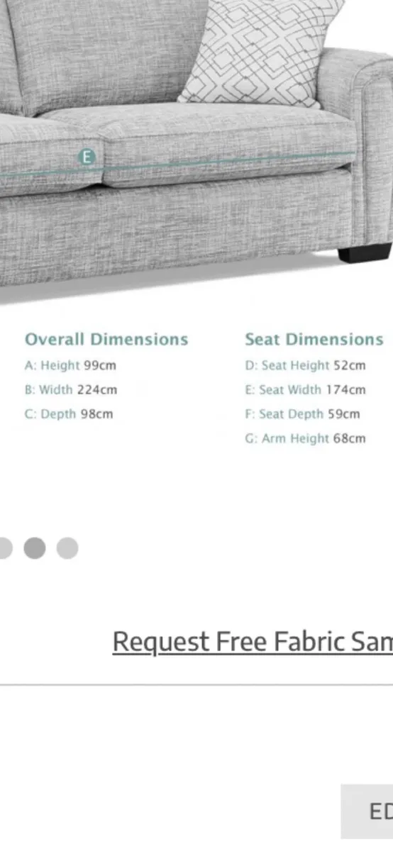 Sofa / snuggler chair and footstool - Image 4