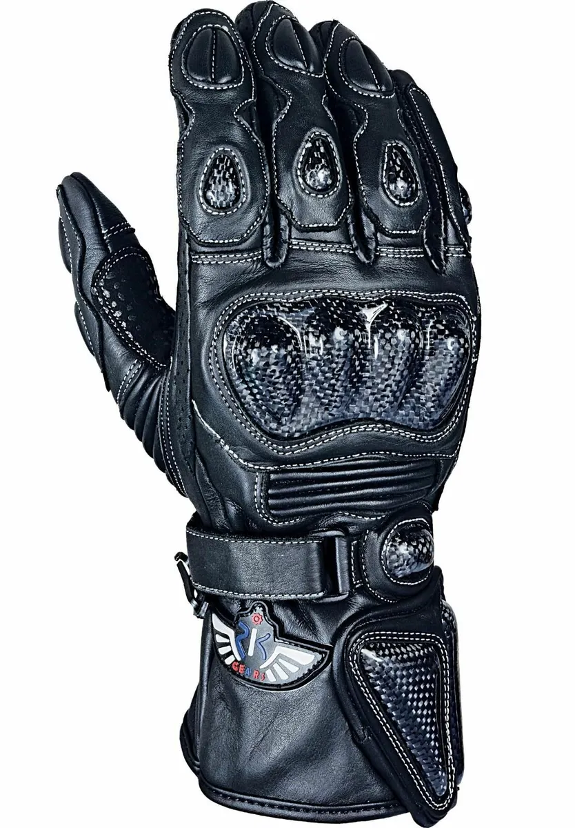 Genuine Leather  Water Resistan Motorbike Gloves - Image 3