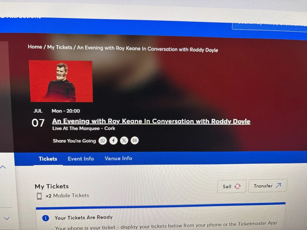 An evening with Roy Keane Live at the Marquee Cork