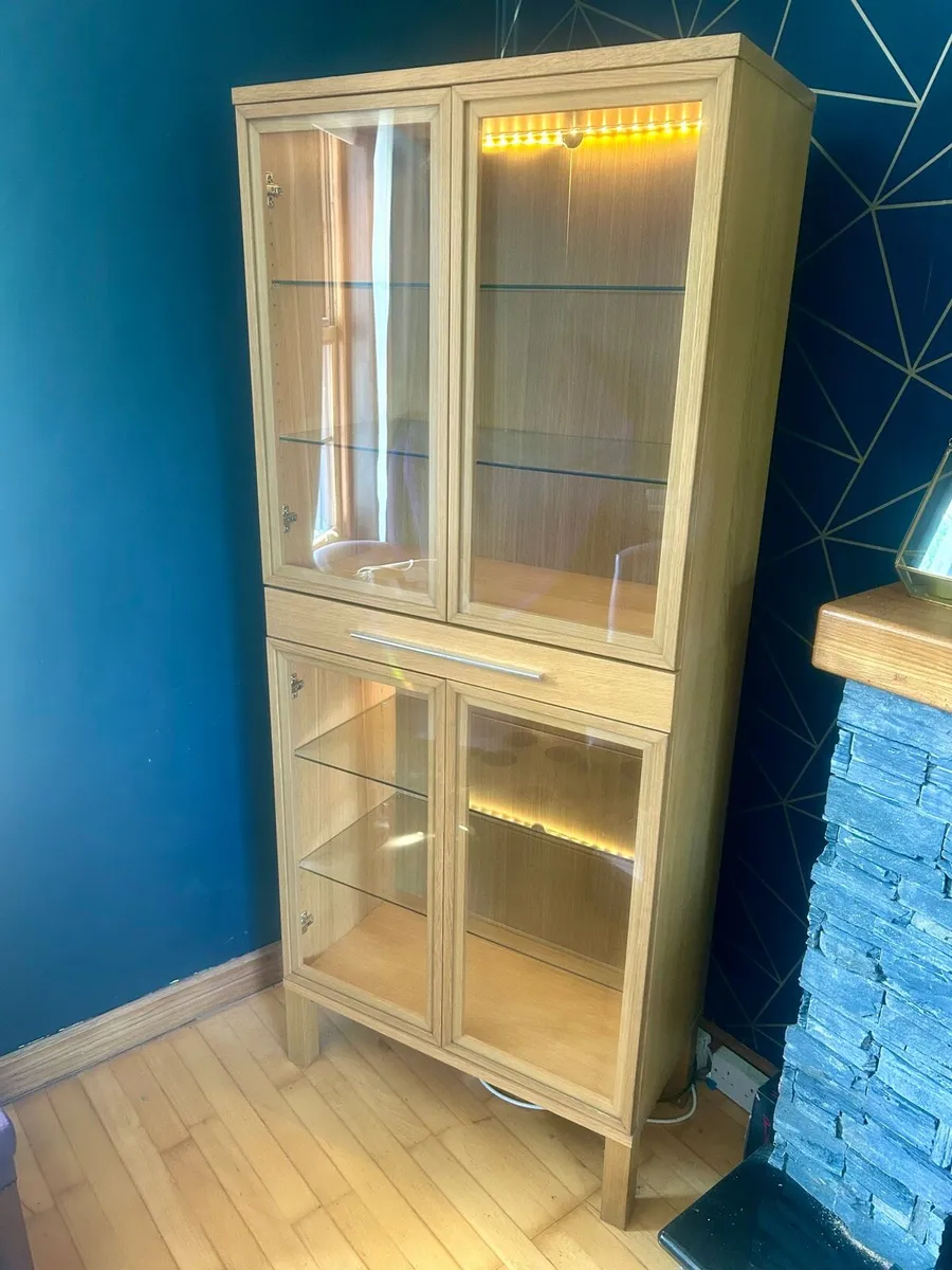 Oak Effect Display Cabinet - Image 1
