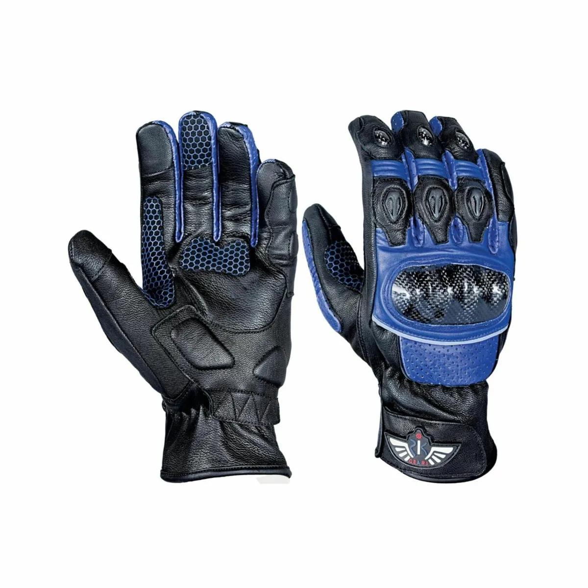 Leather Motorcycle Gloves, Touchscreen-Ready Biker - Image 2