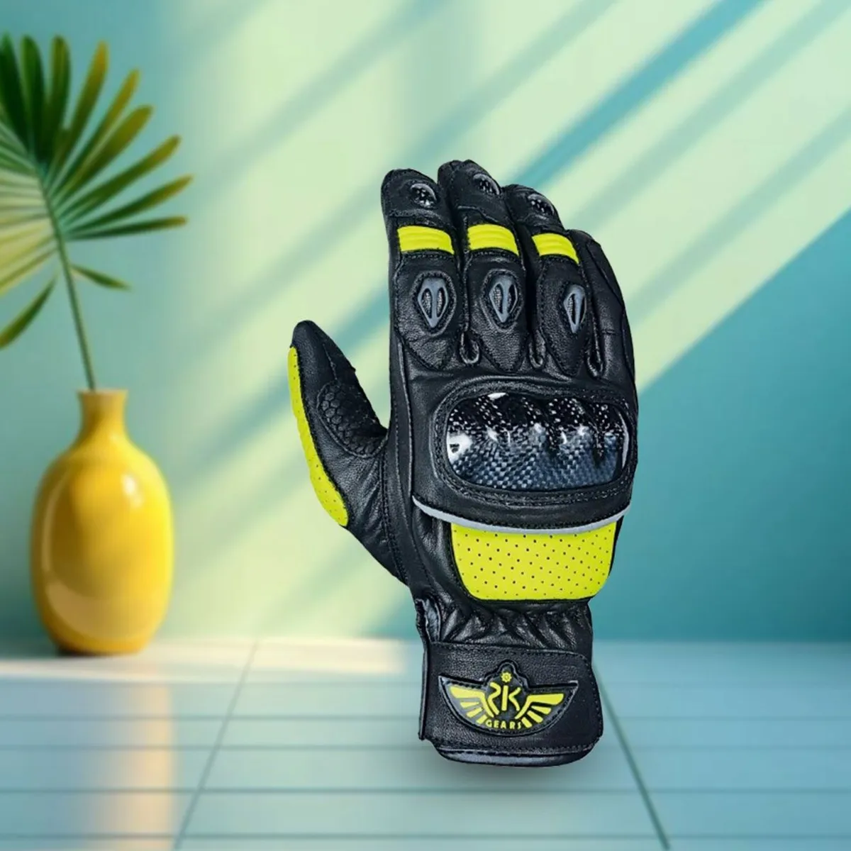 Genuine Leather Motorbike Gloves Riding Gloves - Image 1