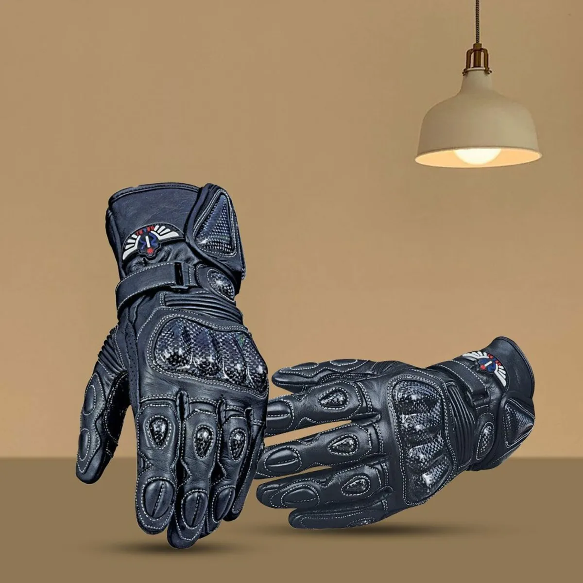 Genuine Leather  Water Resistan Motorbike Gloves - Image 1