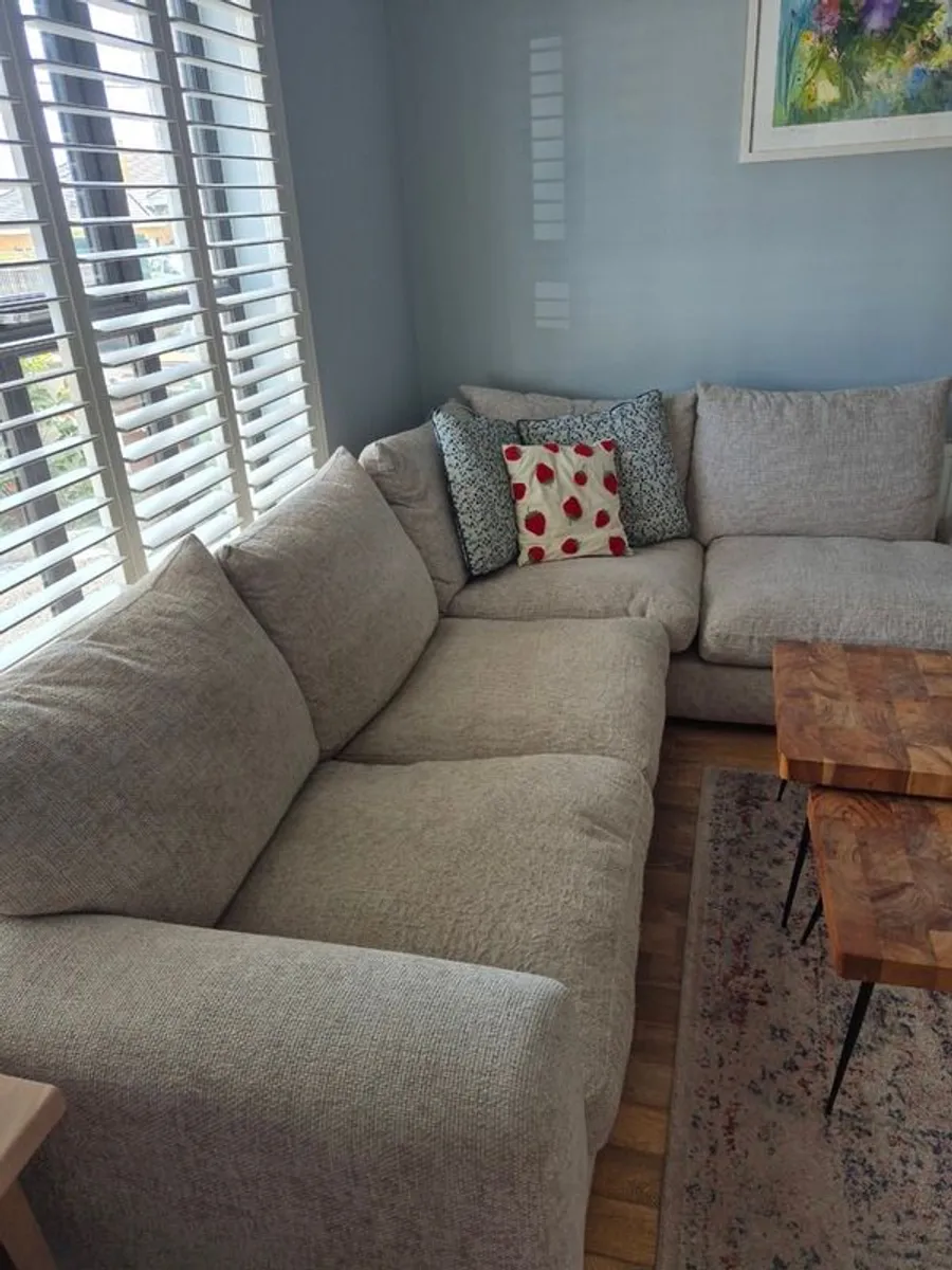 Beige Fabric Sofa - Image 1