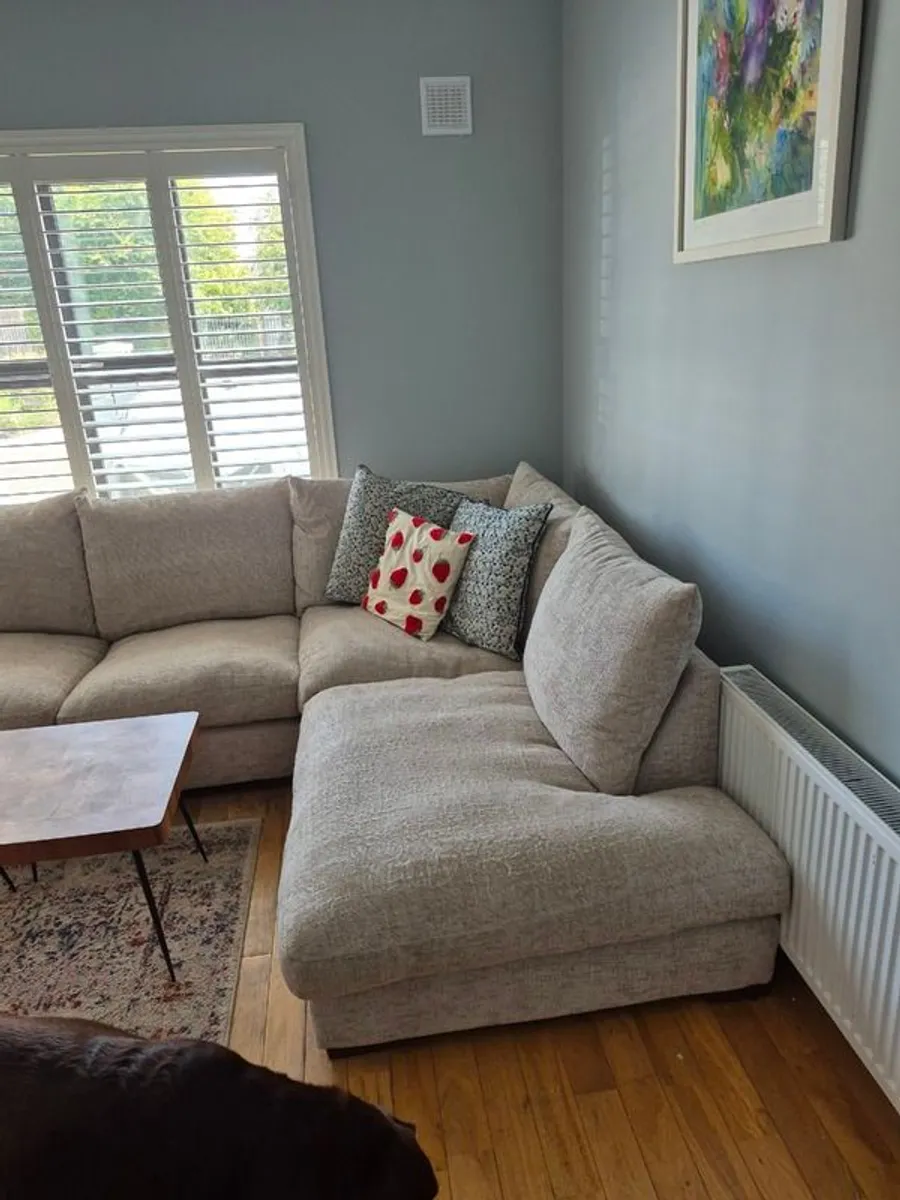 Beige Fabric Sofa - Image 2