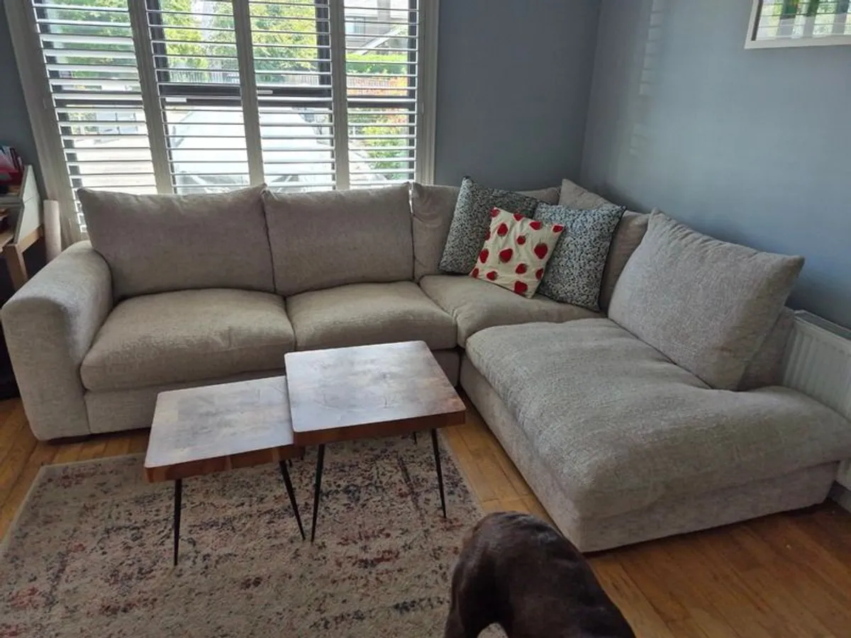 Beige Fabric Sofa - Image 3