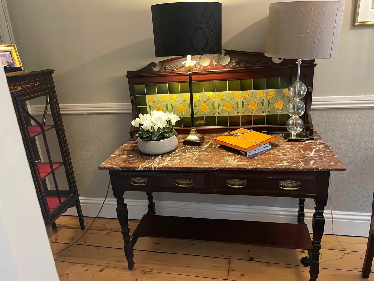 Victorian antique marble topped washstand