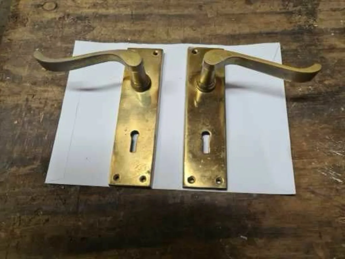 NEW 9 pairs of solid Brass door handles……………………… - Image 1