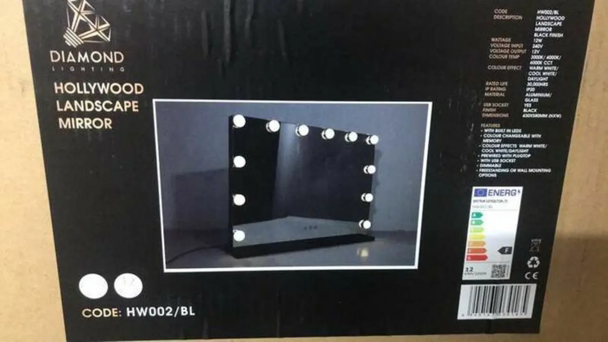 Landscape LED Mirror CCT, Black Free Standing or W - Image 1