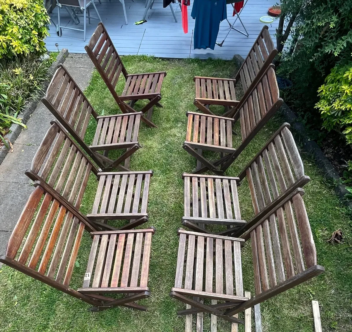 Wooden Garden Chairs (8) - Image 1