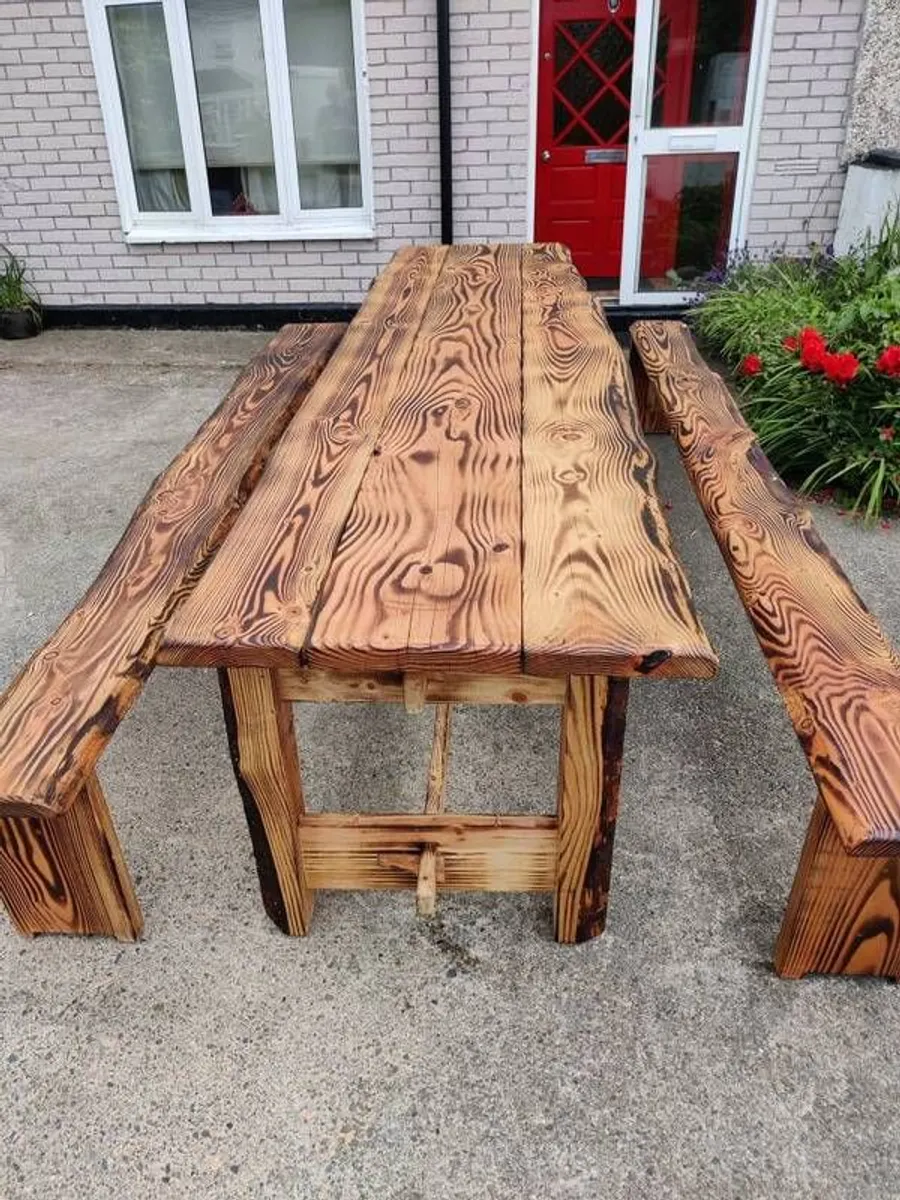 garden table and benches - Image 3