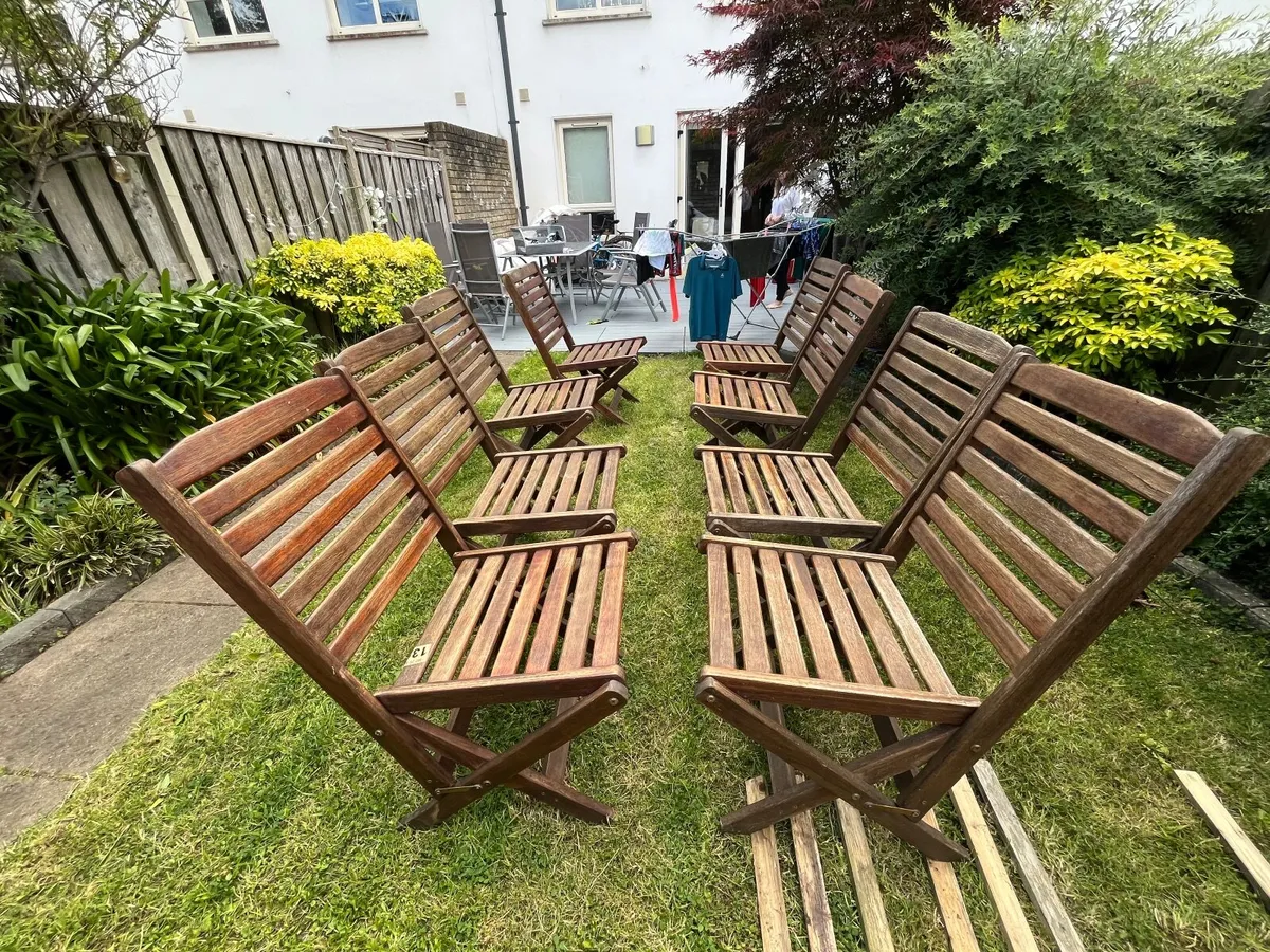 Wooden Garden Chairs (8) - Image 4