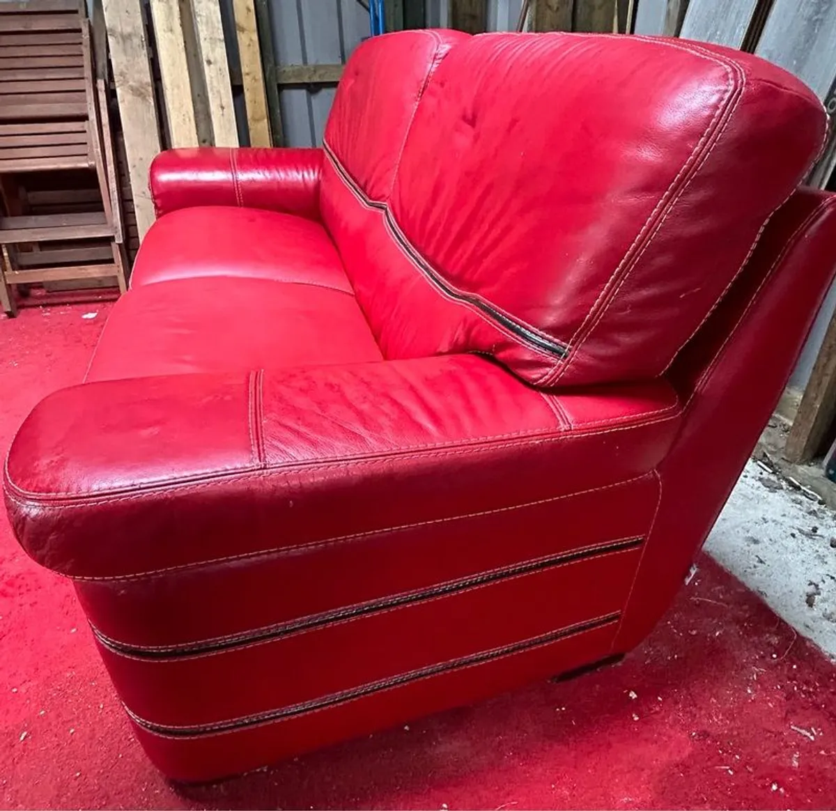 3 Seater Italian Leather Sofa - Image 1