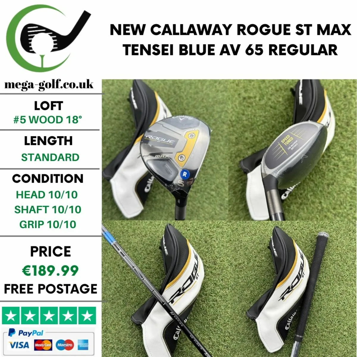 NEW CALLAWAY ROGUE ST MAX #5 WOOD 18° / REGULAR - Image 1