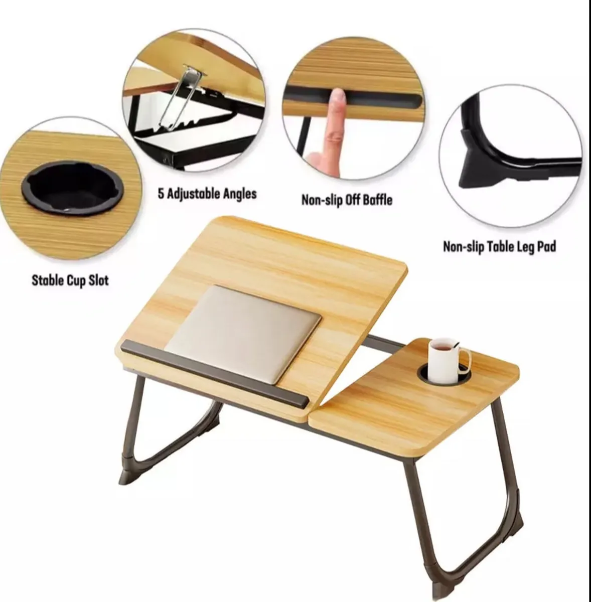 Folding Laptop Table Portable Desk Sofa Bed Stand - Image 1