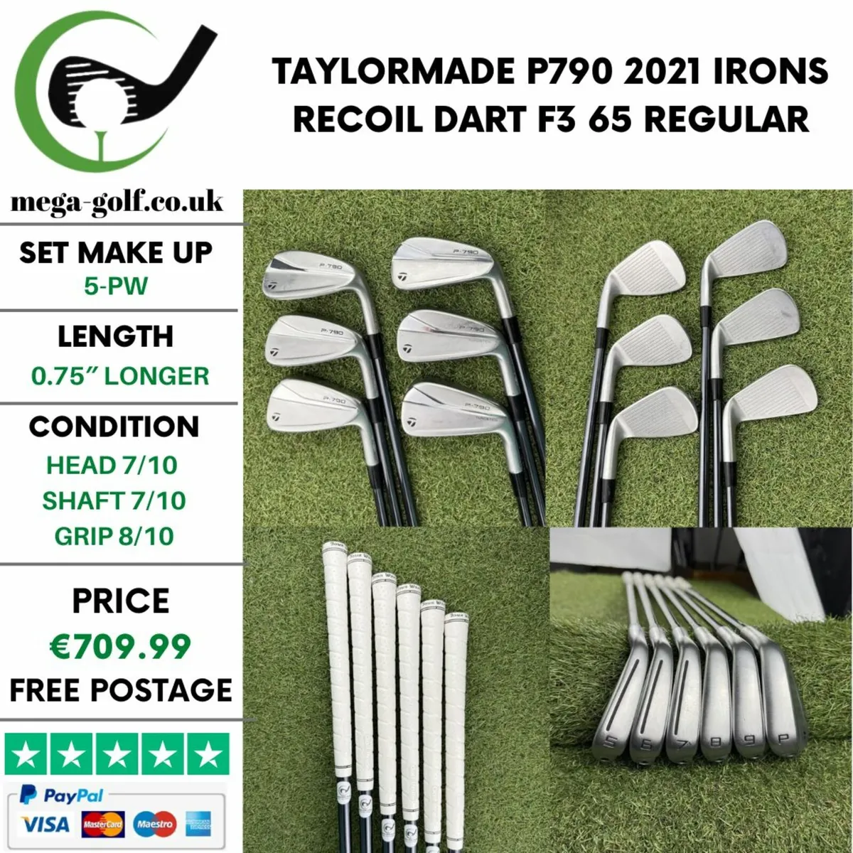 TAYLORMADE P790 2021 IRONS / 5-PW / REGULAR - Image 1