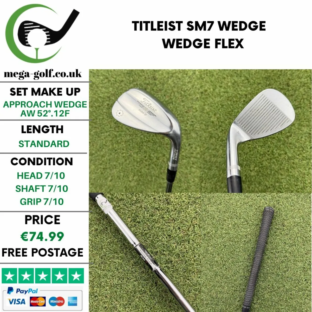 TITLEIST SM7 WEDGE AW 52°.12F / WEDGE FLEX - Image 1
