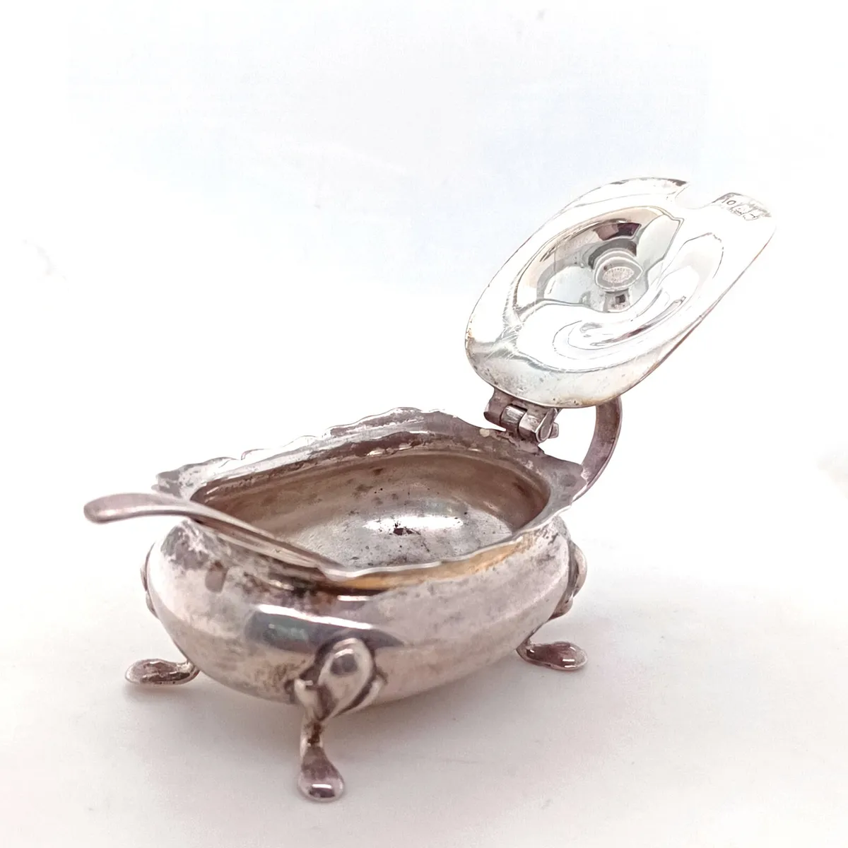 Silver Condiment Dish & Spoon 1968 - Image 2
