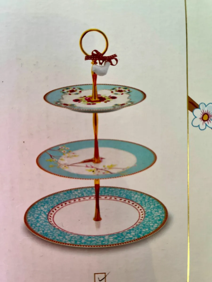 3 Tier Cake Stand - Fine Bone China - Image 1