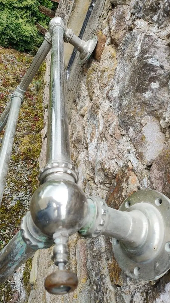 Vintage working Chrome/Brass Towel Rail - Image 1