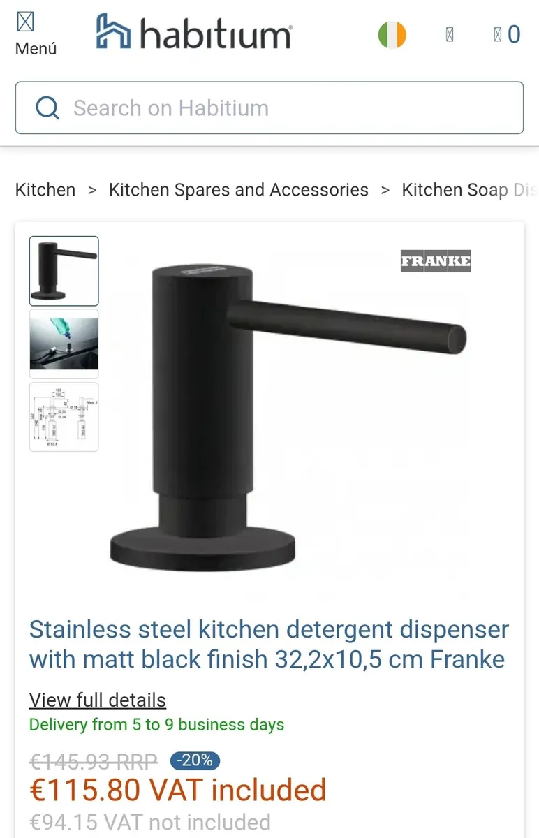 Franke Orion tectonite sink + soap dispenser - Image 2