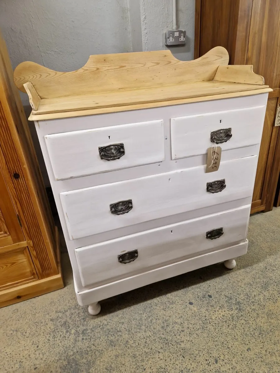 Large Victorian pine chest, wash stand - Image 2