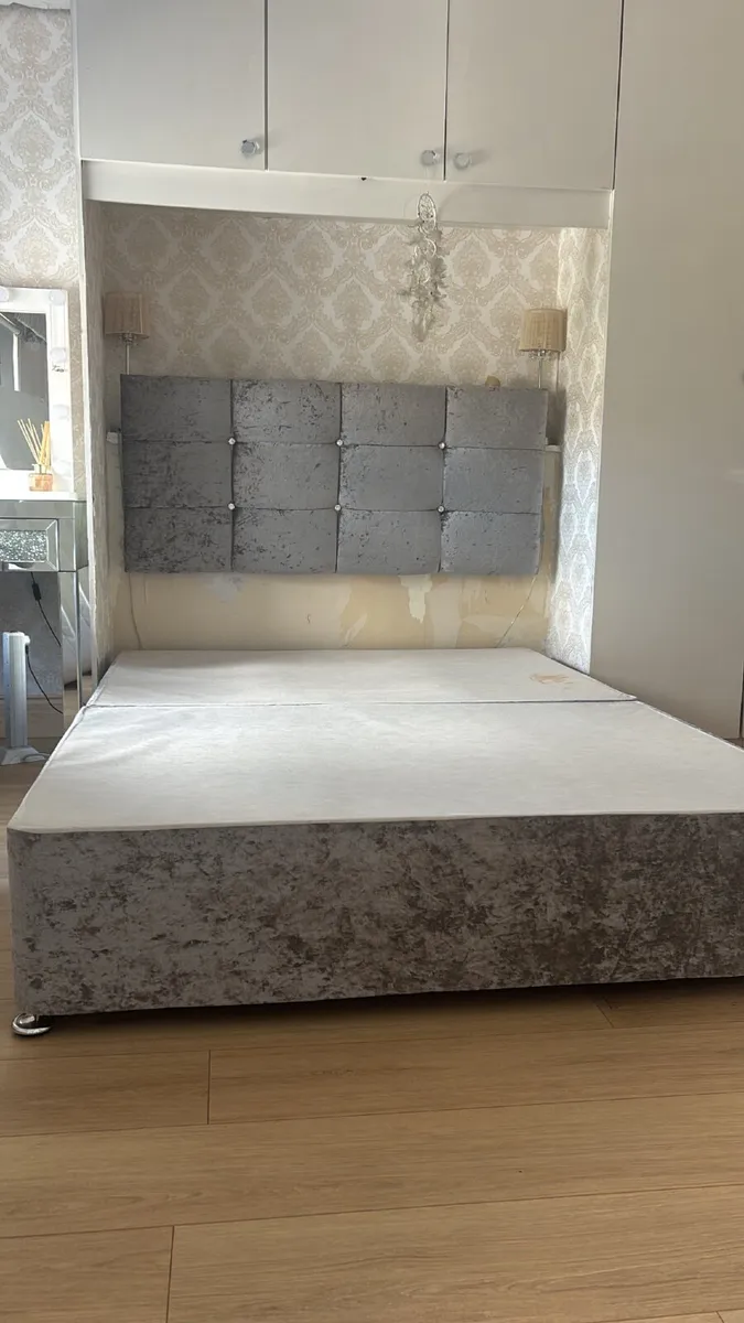 Crushed Velvet Bed - Image 1